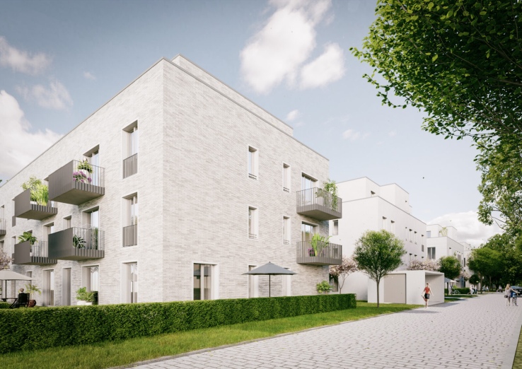 Wohnungsbau: Neubau einer Wohnanlage mit 103 Wohnungen und Tiefgarage, Parkviertel Kladow, Amberbaumallee 12/14/16/18, 14089 Berlin-Spandau